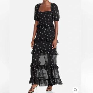 WAYF Cici Bustier Tiered Maxi Dress